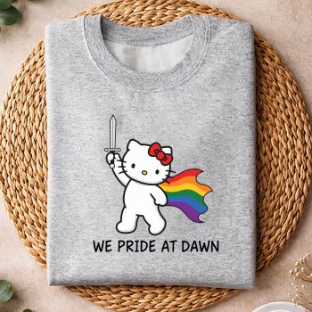 HelloKittyWePrideAtDawnFunnyLGBTSupportPrideMonthsweater