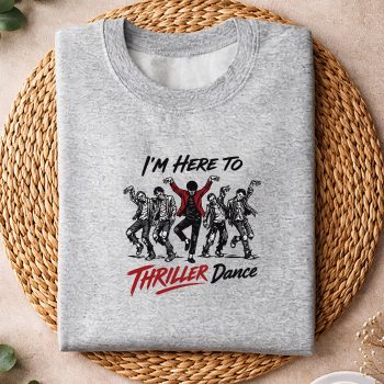 Alternative view of Thriller Dance Zombie SVG, Im Just Here to Thriller Dance Funny Halloween Zombie Party SVG PNG