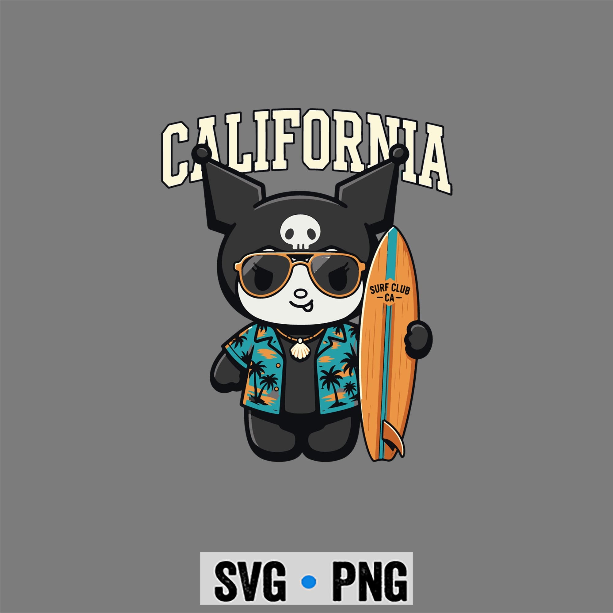 Kuromi California SVG, Kuromi California Retro Surfing California Beach Sunset Summer SVG PNG 1 Kuromi California SVG, Kuromi California Retro Surfing California Beach Sunset Summer SVG PNG