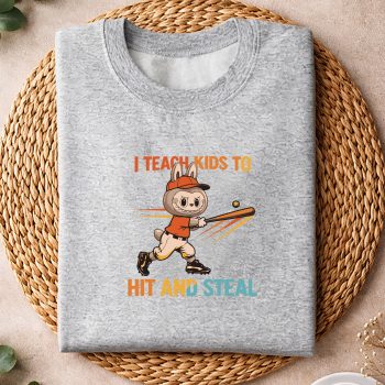 Alternative view of Labubu Teach Baseball SVG, Labubu I Teach Kids to Hit and Steal Baseball SVG PNG
