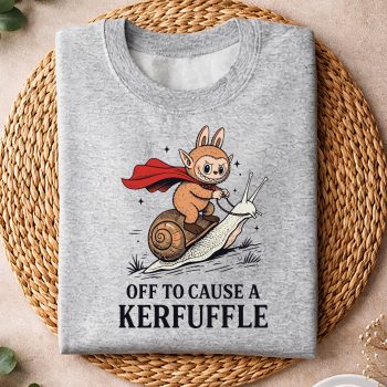 Alternative view of Labubu Kerfuffle SVG, Labubu Off to Cause A Kerfuffle Funny Meme SVG PNG