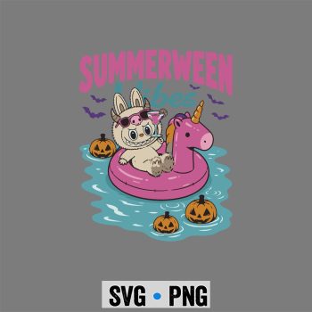Labubu Summerween SVG, Labubu Summerween Vibes Funny Summer Unicorn Halloween SVG PNG