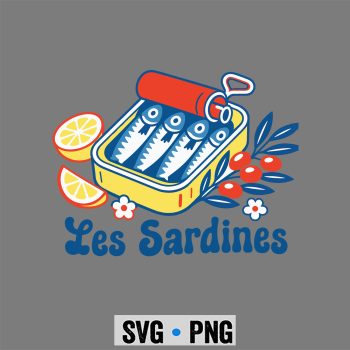 Seafood Coastal SVG, Les Sardines Retro Sardine Can Seafood Coastal SVG PNG