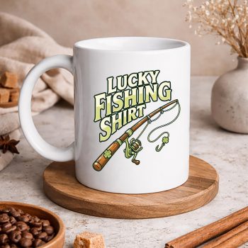 LuckyFishingAnglerShamrockmug
