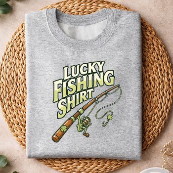 Alternative view of Lucky Fishing SVG, Lucky Fishing Angler Shamrock SVG PNG
