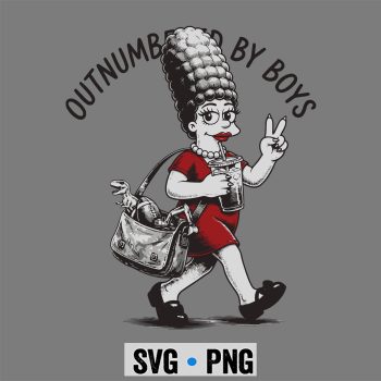 Motherhood, Marge Simpson Outnumbered By Boys Funny Mom Mama SVG PNG