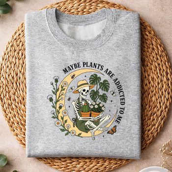Alternative view of Skeleton Gardening SVG, Maybe Plants are Addicted to Me Skeleton Gardener Moon SVG PNG