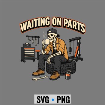Mechanic Waiting Parts SVG, Mechanic Men Auto Repair Waiting on Parts Car Technician SVG PNG