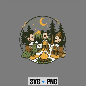Mickey Mouse Knitting, Mickey Mouse Campfire Knitting Friends Retro Knit SVG PNG
