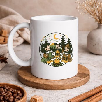 MickeyMouseCampfireKnittingFriendsRetroKnitmug