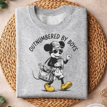 Alternative view of Motherhood, Mickey Outnumbered By Boys Funny Mom Mama SVG PNG