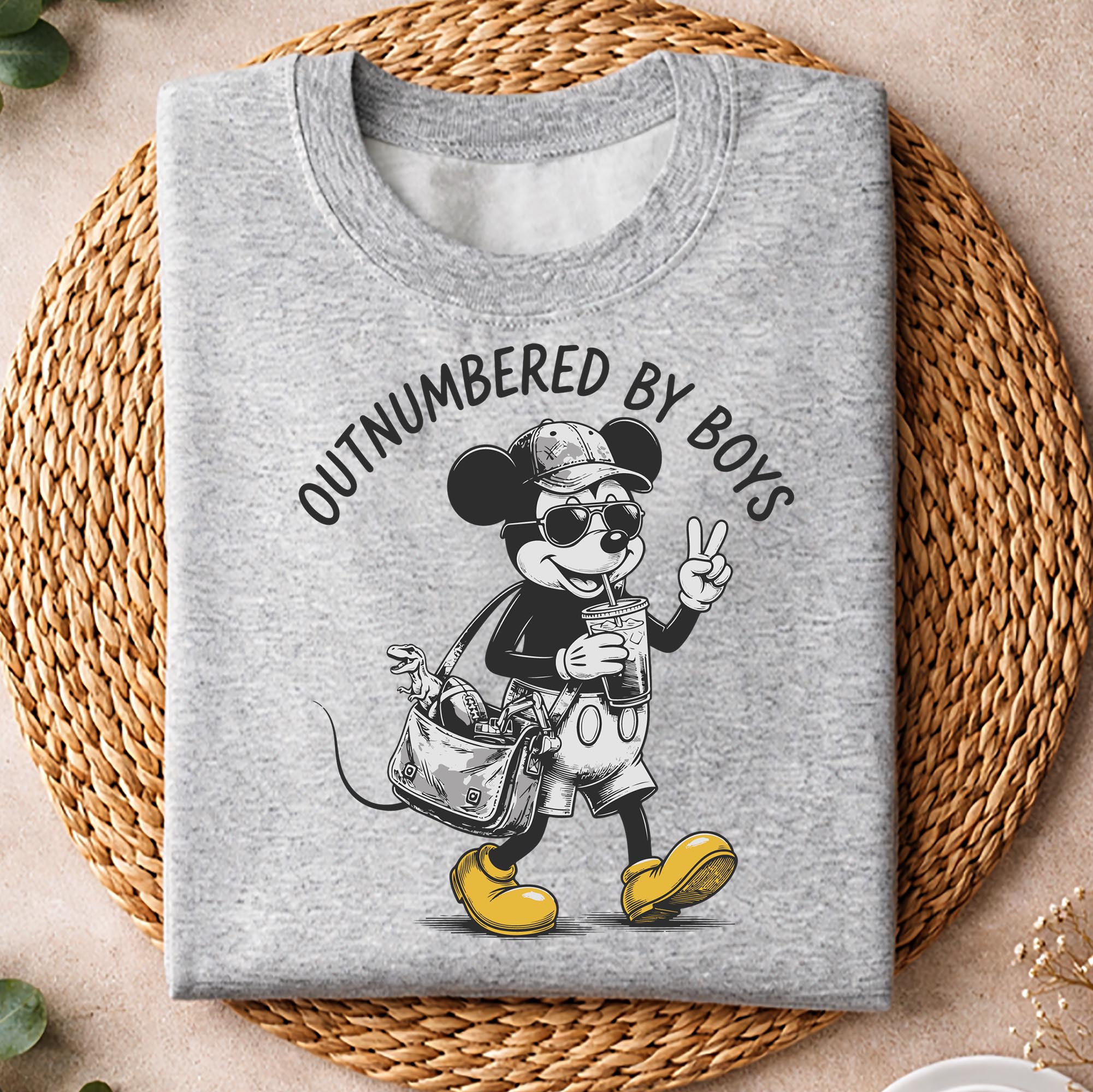 Motherhood, Mickey Outnumbered By Boys Funny Mom Mama SVG PNG 2 Motherhood, Mickey Outnumbered By Boys Funny Mom Mama SVG PNG - Image 2