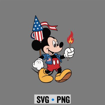 Mickey Patriotic Sasquatch SVG, Mickey Patriotic Sasquatch USA Flag Firework 4th of July SVG PNG