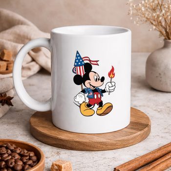 MickeyPatrioticSasquatchUSAFlagFirework4thofJulymug
