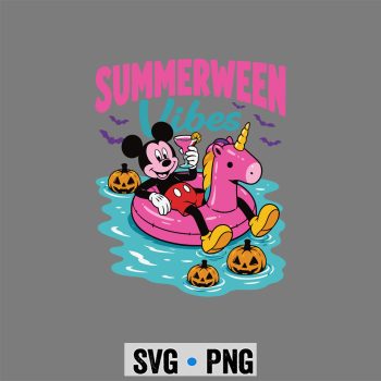 Mickey Summerween SVG, Mickey Summerween Vibes Funny Summer Unicorn Halloween SVG PNG