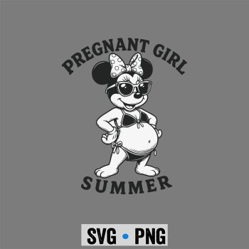 Minnie Pregnant SVG, Minnie  Pregnant Girl Summer Funny Pregnancy SVG PNG