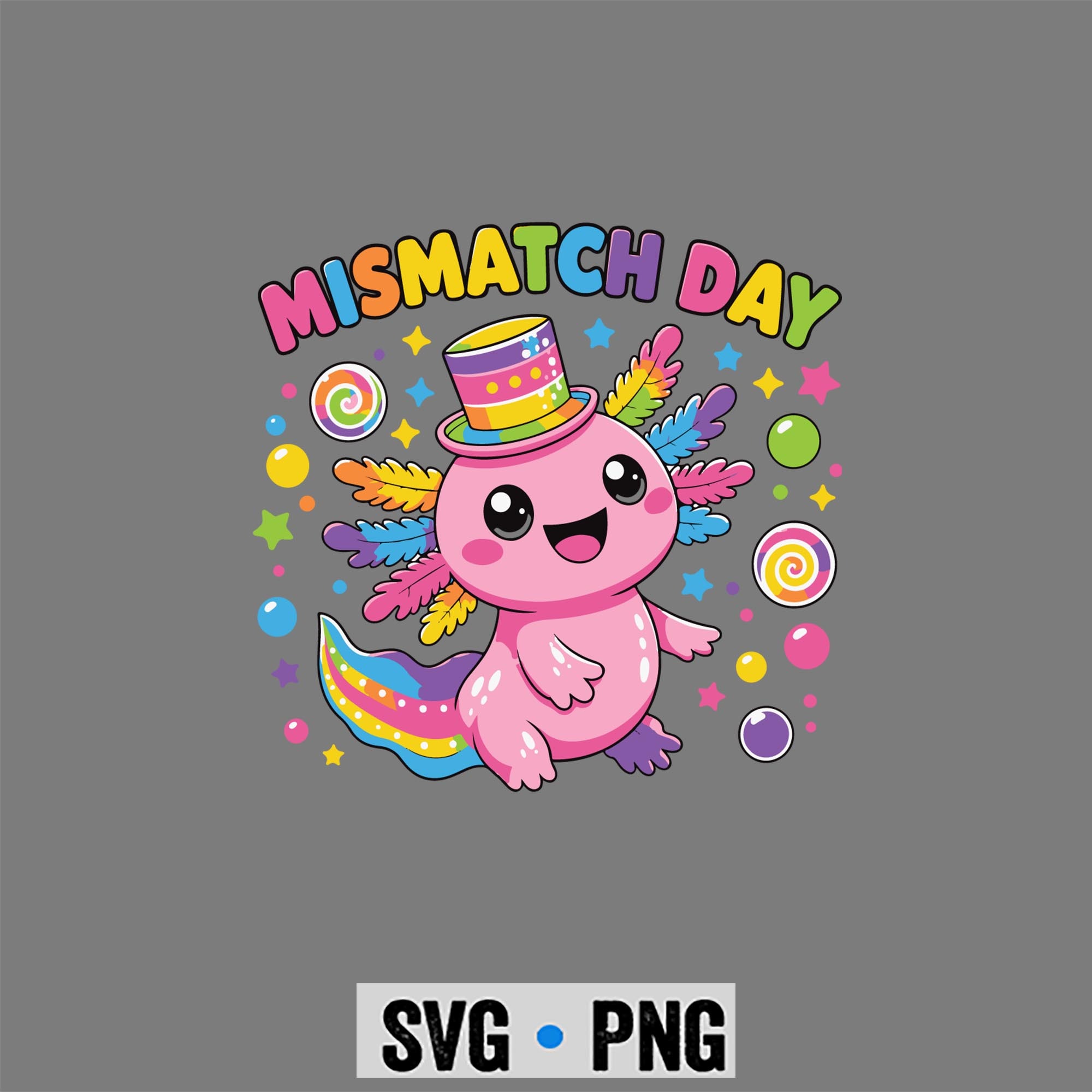 Axolotl School Spirit SVG, Mismatch Day Spirit Week Cute Axolotl SVG PNG 1 Axolotl School Spirit SVG, Mismatch Day Spirit Week Cute Axolotl SVG PNG