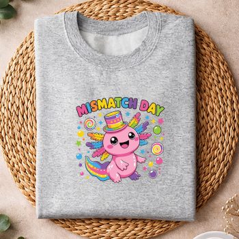 Alternative view of Axolotl School Spirit SVG, Mismatch Day Spirit Week Cute Axolotl SVG PNG