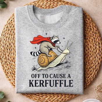 Alternative view of Raccoon Kerfuffle SVG, Off to Cause A Kerfuffle Raccoon Funny Meme SVG PNG