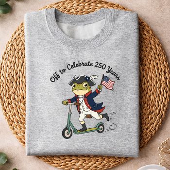 Alternative view of Frog 250 Years Patriot SVG, Off to Celebrate 250 Years of Freedom Funny Frog 4th of July SVG PNG