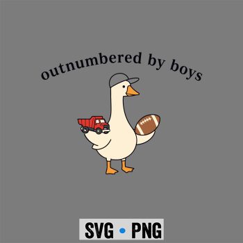 Mom Goose SVG, Outnumbered By Boys Funny Mom Goose Family Life SVG PNG