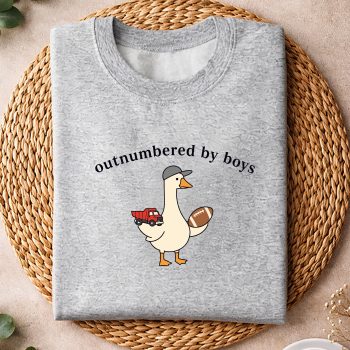 Alternative view of Mom Goose SVG, Outnumbered By Boys Funny Mom Goose Family Life SVG PNG