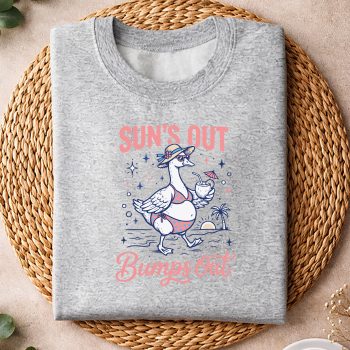 Alternative view of Pregnant Goose Summer SVG, Pregnant Girl Summer Funny Goose Mom Suns Out Bumps Out SVG PNG