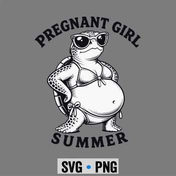 Turtle Pregnant SVG, Pregnant Girl Summer Turtle Funny Pregnancy SVG PNG