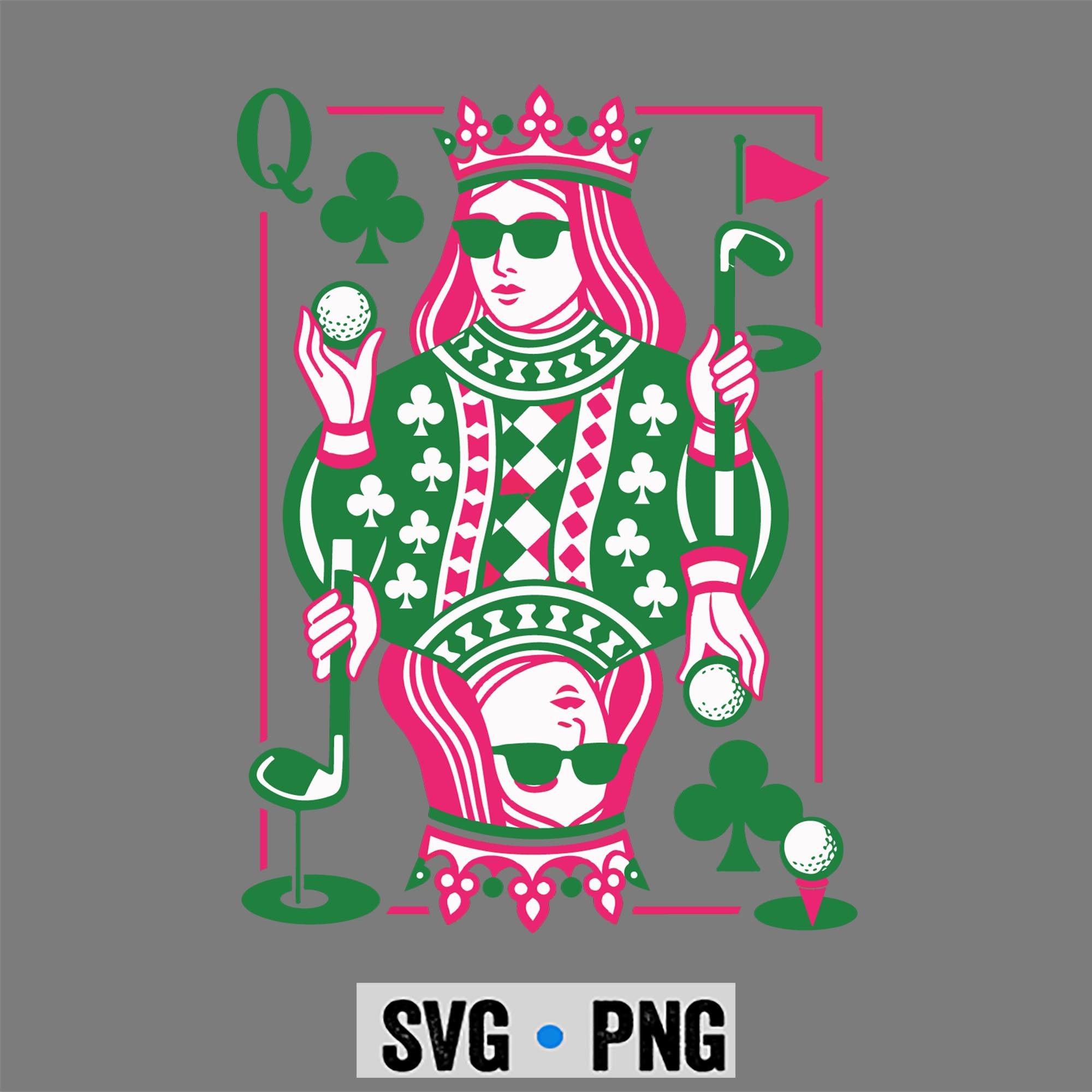 Queen of Clubs Golf SVG, Queen of Clubs Golf Funny Golfer Playing Card Golf Lover SVG PNG 1 Queen of Clubs Golf SVG, Queen of Clubs Golf Funny Golfer Playing Card Golf Lover SVG PNG