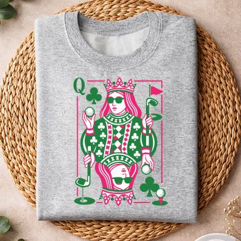 Alternative view of Queen of Clubs Golf SVG, Queen of Clubs Golf Funny Golfer Playing Card Golf Lover SVG PNG