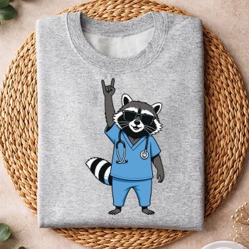 Alternative view of Raccoon Nurse, Raccoon Nurse Week Appreciation Funny Nurse SVG PNG