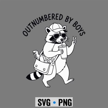Motherhood, Raccoon Outnumbered By Boys Funny Mom Mothers Day SVG PNG