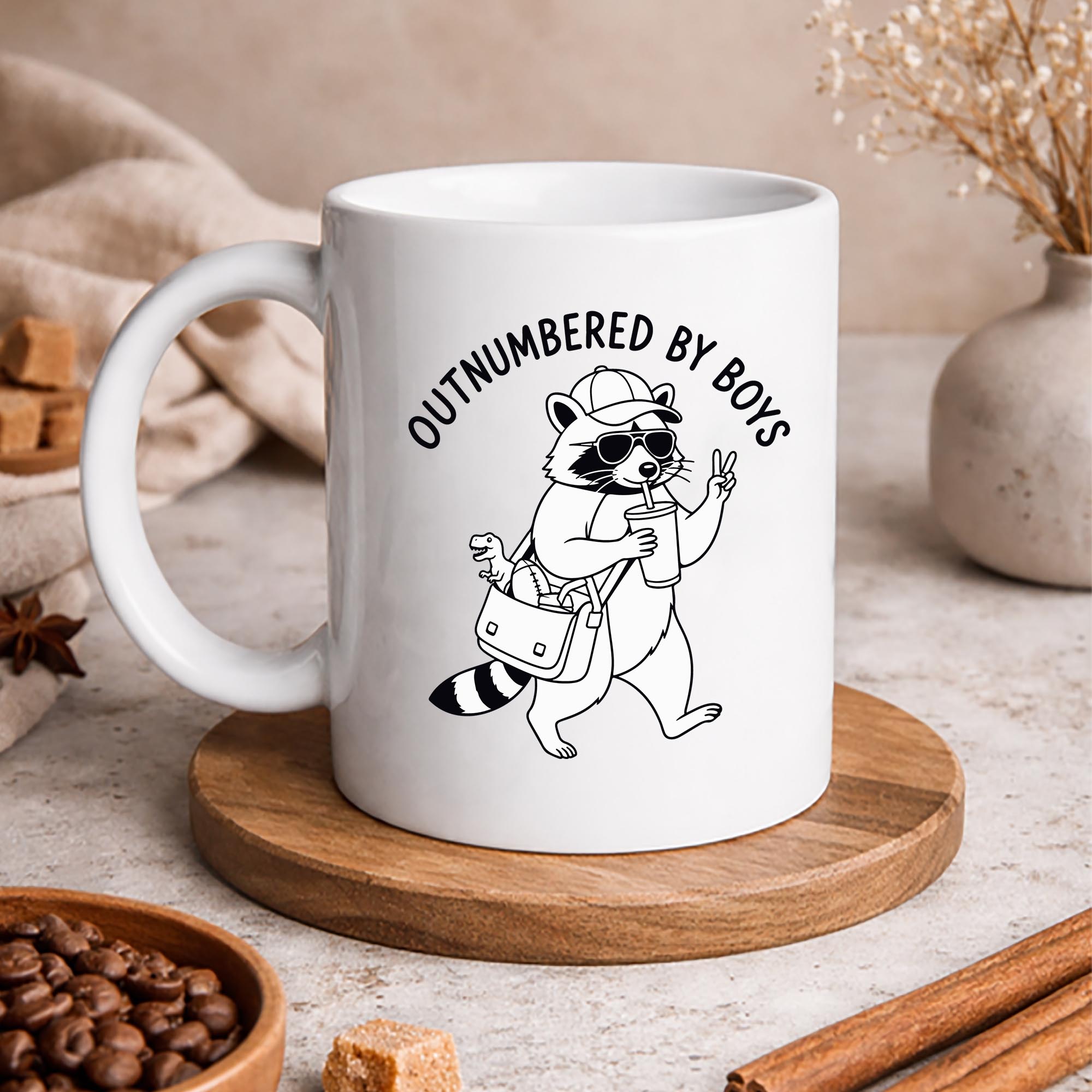 Motherhood, Raccoon Outnumbered By Boys Funny Mom Mothers Day SVG PNG 3 Motherhood, Raccoon Outnumbered By Boys Funny Mom Mothers Day SVG PNG - Image 3