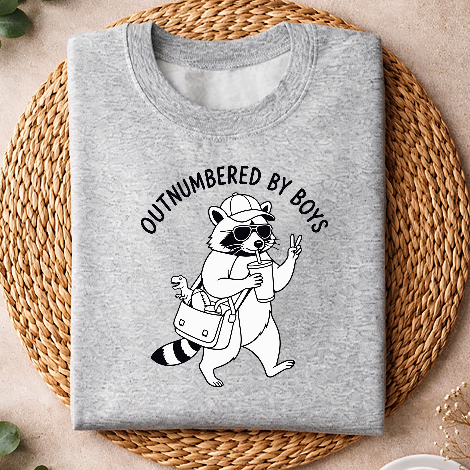 Motherhood, Raccoon Outnumbered By Boys Funny Mom Mothers Day SVG PNG 2 Motherhood, Raccoon Outnumbered By Boys Funny Mom Mothers Day SVG PNG - Image 2