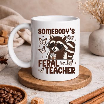 Feral Teacher Raccoon SVG, Retro Somebodys Feral Teacher Funny Raccoon Butterflies SVG PNG 5 RetroSomebodysFeralTeacherFunnyRaccoonButterfliesmug