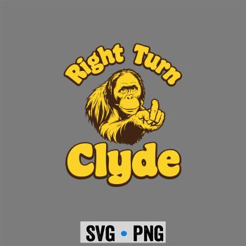 Right Turn Clyde SVG, Right Turn Clyde SVG PNG