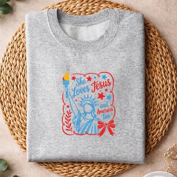 SheLovesJesusandAmericaTooPatrioticChristiansweater
