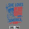 SheLovesJesusandAmericaTooUSAFlag4thofJuly