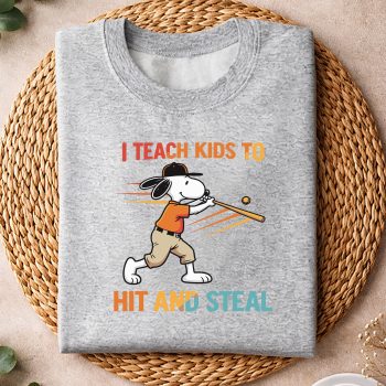 Alternative view of Snoopy Dad Baseball SVG, Snoopy Dad I Teach Kids to Hit and Steal Baseball SVG PNG