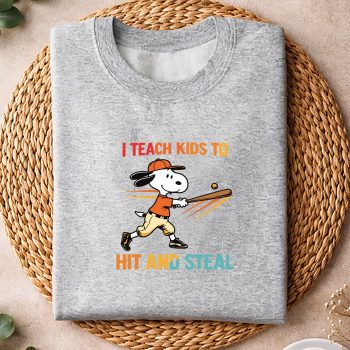 Alternative view of Snoopy Teach Baseball SVG, Snoopy I Teach Kids to Hit and Steal Baseball SVG PNG