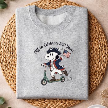 Alternative view of Snoopy 250 Years Patriot SVG, Snoopy Off to Celebrate 250 Years of Freedom Funny 4th of July SVG PNG