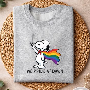 SnoopyWePrideAtDawnFunnyLGBTSupportPrideMonthsweater