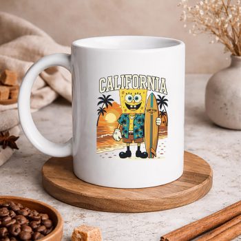 Spongebob California SVG, Spongebob California Retro Surfing California Beach Sunset Summer SVG PNG 5 SpongebobCaliforniaRetroSurfingCaliforniaBeachSunsetSummermug