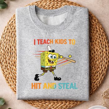 Alternative view of Spongebob Teach Baseball SVG, Spongebob I Teach Kids to Hit and Steal Baseball SVG PNG