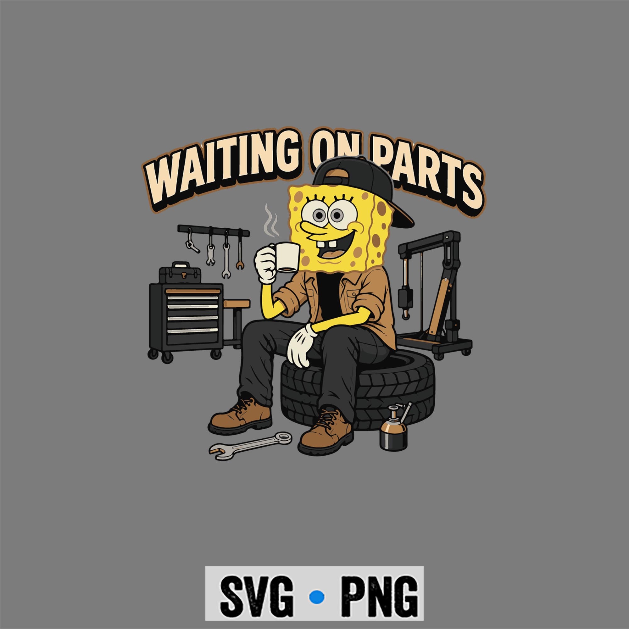 Spongebob Mechanic SVG, Spongebob Mechanic Auto Repair Waiting on Parts Car Technician SVG PNG 1 Spongebob Mechanic SVG, Spongebob Mechanic Auto Repair Waiting on Parts Car Technician SVG PNG