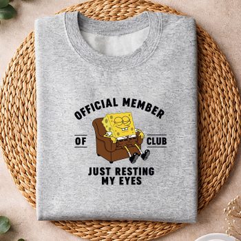 Alternative view of Spongebob Resting Eyes SVG, Spongebob Official Member of Club Just Resting My Eyes Fathers Day SVG PNG