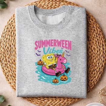 Alternative view of Spongebob Summerween SVG, Spongebob Summerween Vibes Funny Summer Unicorn Halloween SVG PNG