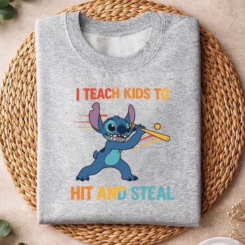 Alternative view of Stitch Dad Baseball SVG, Stitch Dad I Teach Kids to Hit and Steal Baseball SVG PNG
