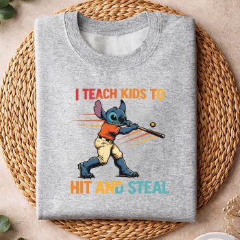Alternative view of Stitch Teach Baseball SVG, Stitch I Teach Kids to Hit and Steal Baseball SVG PNG