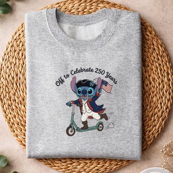 Alternative view of Stitch 250 Years Patriot SVG, Stitch Off to Celebrate 250 Years of Freedom Funny 4th of July SVG PNG